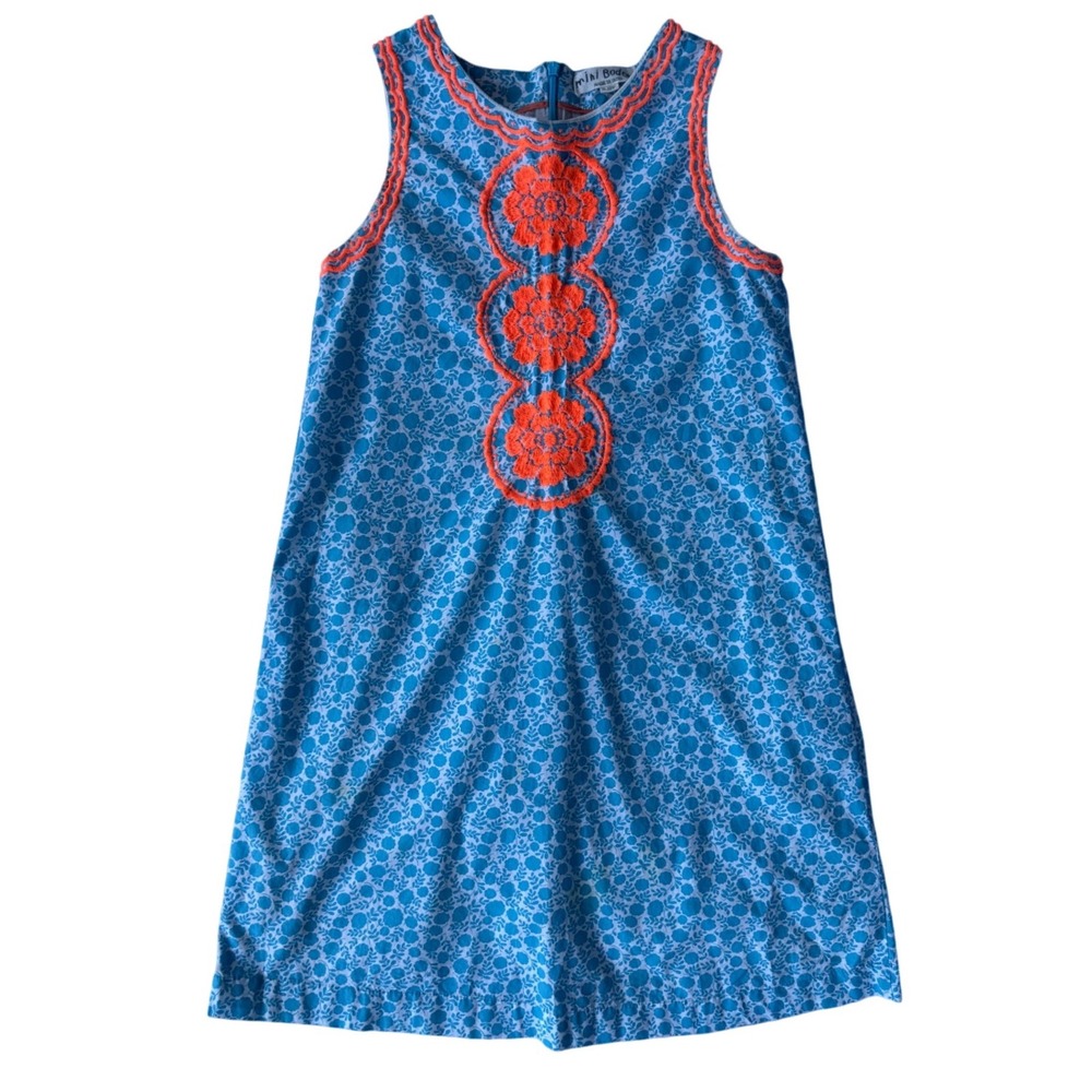 Mini Boden Girls' Floral Sleeveless Shift Dress 100% Cotton, Size 9-10 Years